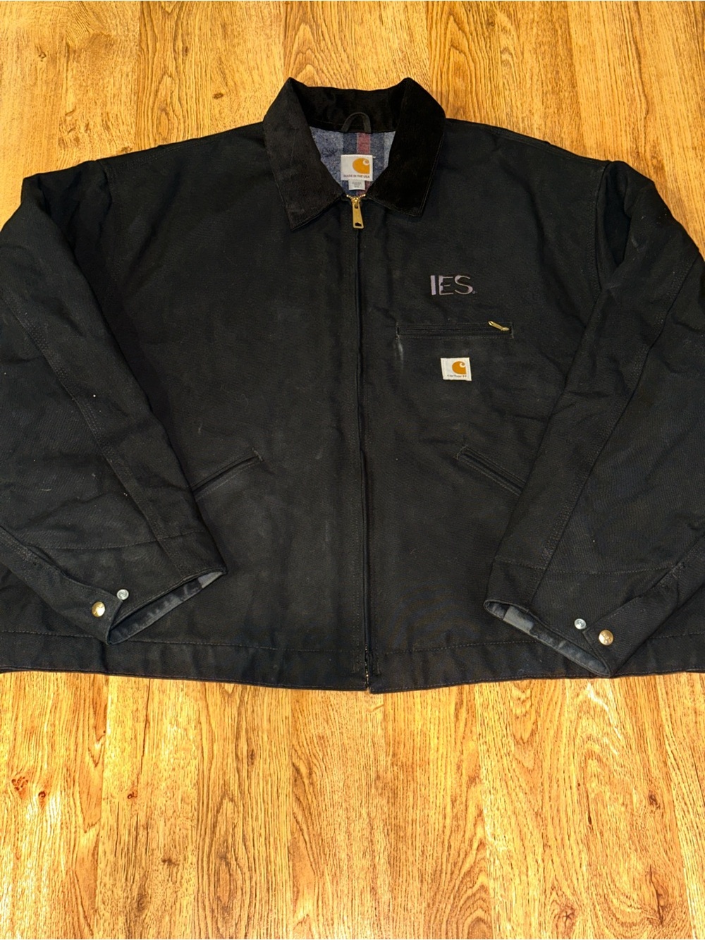 Carhartt J004 Black DETROIT Canvas Blanket Lined Jacket 4XL Reg Patch Big Boy